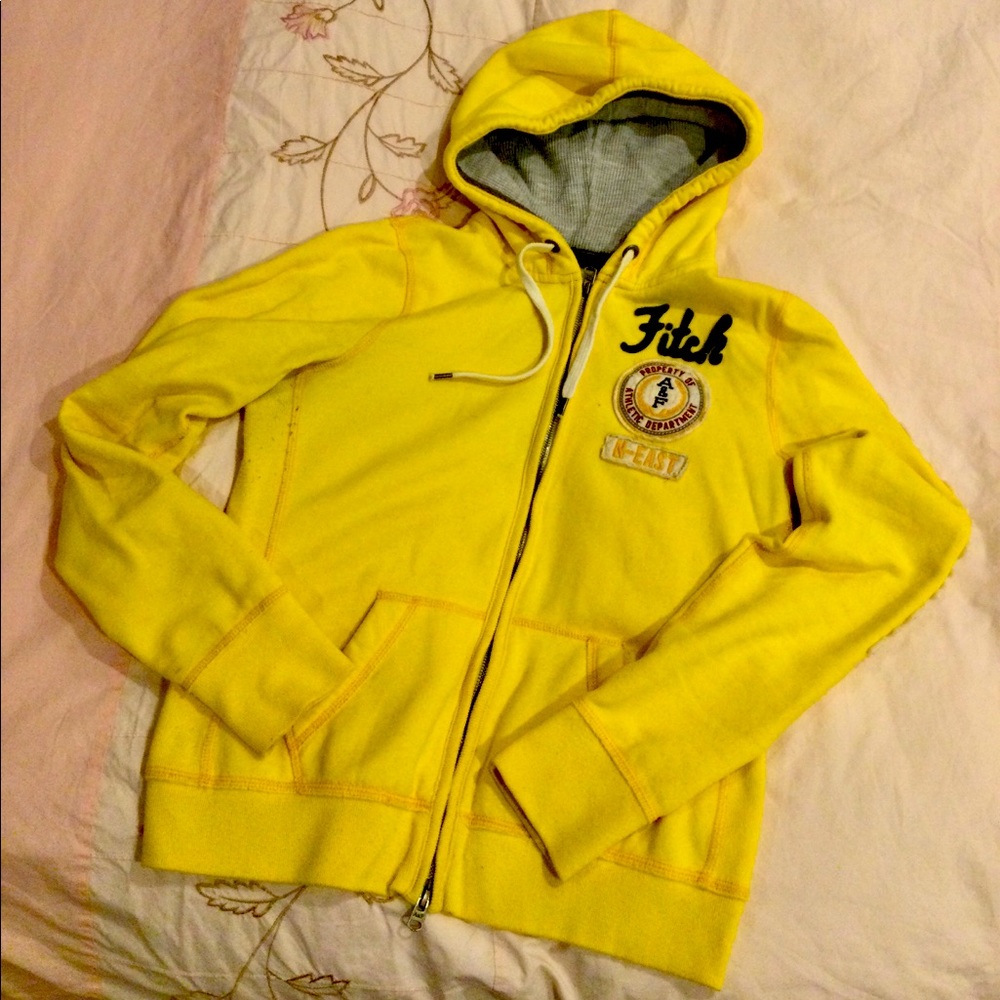 Vintage logo appliqués Abercrombie & Fitch full zipper& pockets ct blend hoodie